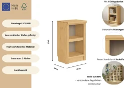 OTTO home Standregal »Riga Bücherregal Regal Breite/Tiefe 40/29 cm« aus massiver Kiefer, FSC®-zertifiziert