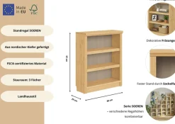 OTTO home Standregal »Soeren Regal Bücherregal B/T/H: 80/29/97 cm« massive Kiefer, FSC®-zertifiziert