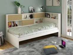 OTTO home Stauraumbett »Amance, Kopfteil beidseitig montierbar, stabil und langlebig, Stauraum« Außenmaße B/T/H: 110,2/220,1/106,9 cm,FSC® zertifiziert, inklusive Lattenrost,Made in EU,Massivholz + MDF