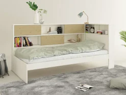 OTTO home Stauraumbett »Amance, Kopfteil beidseitig montierbar, stabil und langlebig, Stauraum« Außenmaße B/T/H: 110,2/220,1/106,9 cm,FSC® zertifiziert, inklusive Lattenrost,Made in EU,Massivholz + MDF