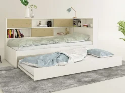 OTTO home Stauraumbett »Amance, Kopfteil beidseitig montierbar, stabil und langlebig, Stauraum« Außenmaße B/T/H: 110,2/220,1/106,9 cm,FSC® zertifiziert, inklusive Lattenrost,Made in EU,Massivholz + MDF