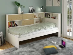 OTTO home Stauraumbett »Amance, Kopfteil beidseitig montierbar, stabil und langlebig, Stauraum« Außenmaße B/T/H: 110,2/220,1/106,9 cm,FSC® zertifiziert, inklusive Lattenrost,Made in EU,Massivholz + MDF