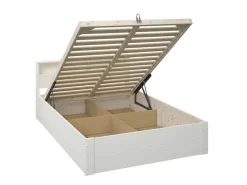 OTTO home Stauraumbett »MAREILLES, Bett, Made in Europe, FSC® zertifiziertes Massivholz« 140x200cm und 180x200cm,Massivholz, Hebemechanismus, Stauraum im Kopfteil und unter dem Bett