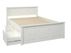 OTTO home Stauraumbett »SVEA – Landhausstil, Massivholz-Kiefer & Lattenrost inklusive« Liegefläche 140x200cm,2 Schubladen + offene Fächer, FSC® zertifiziert, Made in Europe