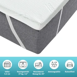 OTTO home Topper »Aquam, Topper 90x200 cm,180x200 cm in 4 Härtegraden« Matratze, langlebige Qualität (RG 37), Hausstauballergiker geeignet