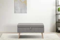 OTTO home Truhenbank »AMIRA Sitzbank mit Stauraum, Maße B/T/H: 81/36/43 cm« mit Staufach, in 3 Bezugsqualitäten mit feiner Steppung