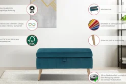 OTTO home Truhenbank »AMIRA Sitzbank mit Stauraum, Maße B/T/H: 81/36/43 cm« mit Staufach, in 3 Bezugsqualitäten mit feiner Steppung
