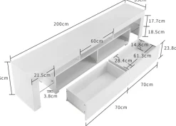OTTO home TV-Board »Cassy« Hochglanz-Fronten, viel Stauraum und Metallschienen, Breite 200 cm