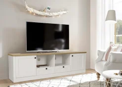 OTTO home TV-Board »Ismund« aus MDF, mit Holz-Zierleiste, schwarzem Metallgriff, Breite 180 cm