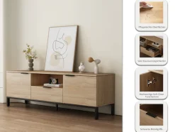 OTTO home TV-Board »Jorinde« Melaminoberfläche, flexibler Stauraum und robustes Metallgestell