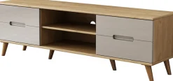 OTTO home TV-Board »Lund« glänzende Fronten, Kabeldurchführung, helles Holzdekor, Breite 160 cm
