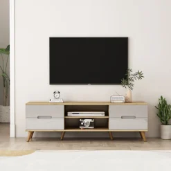 OTTO home TV-Board »Lund« glänzende Fronten, Kabeldurchführung, helles Holzdekor, Breite 160 cm