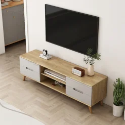 OTTO home TV-Board »Lund« glänzende Fronten, Kabeldurchführung, helles Holzdekor, Breite 160 cm