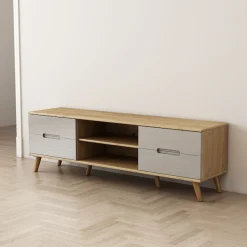 OTTO home TV-Board »Lund« glänzende Fronten, Kabeldurchführung, helles Holzdekor, Breite 160 cm