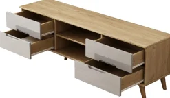 OTTO home TV-Board »Lund« glänzende Fronten, Kabeldurchführung, helles Holzdekor, Breite 160 cm