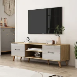 OTTO home TV-Board »Lund« glänzende Fronten, Kabeldurchführung, helles Holzdekor, Breite 160 cm