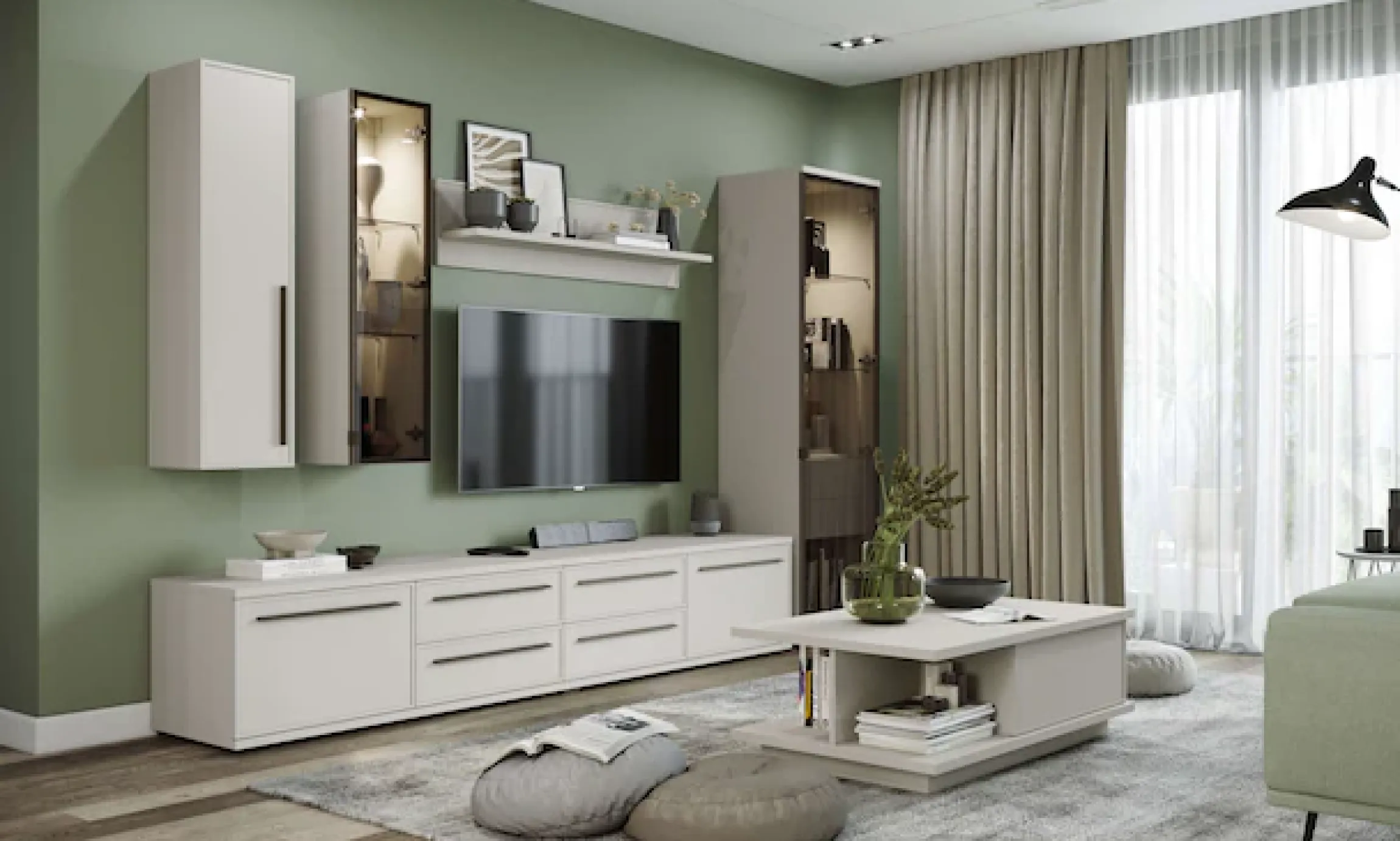 OTTO home TV-Board »Opera TV-Lowboard, TV-Kommode, TV-Schrank, TV-Unterschrank, TV-Möbel« UV lackiert, Soft Close Funktion, Höhenverstellbare Füße