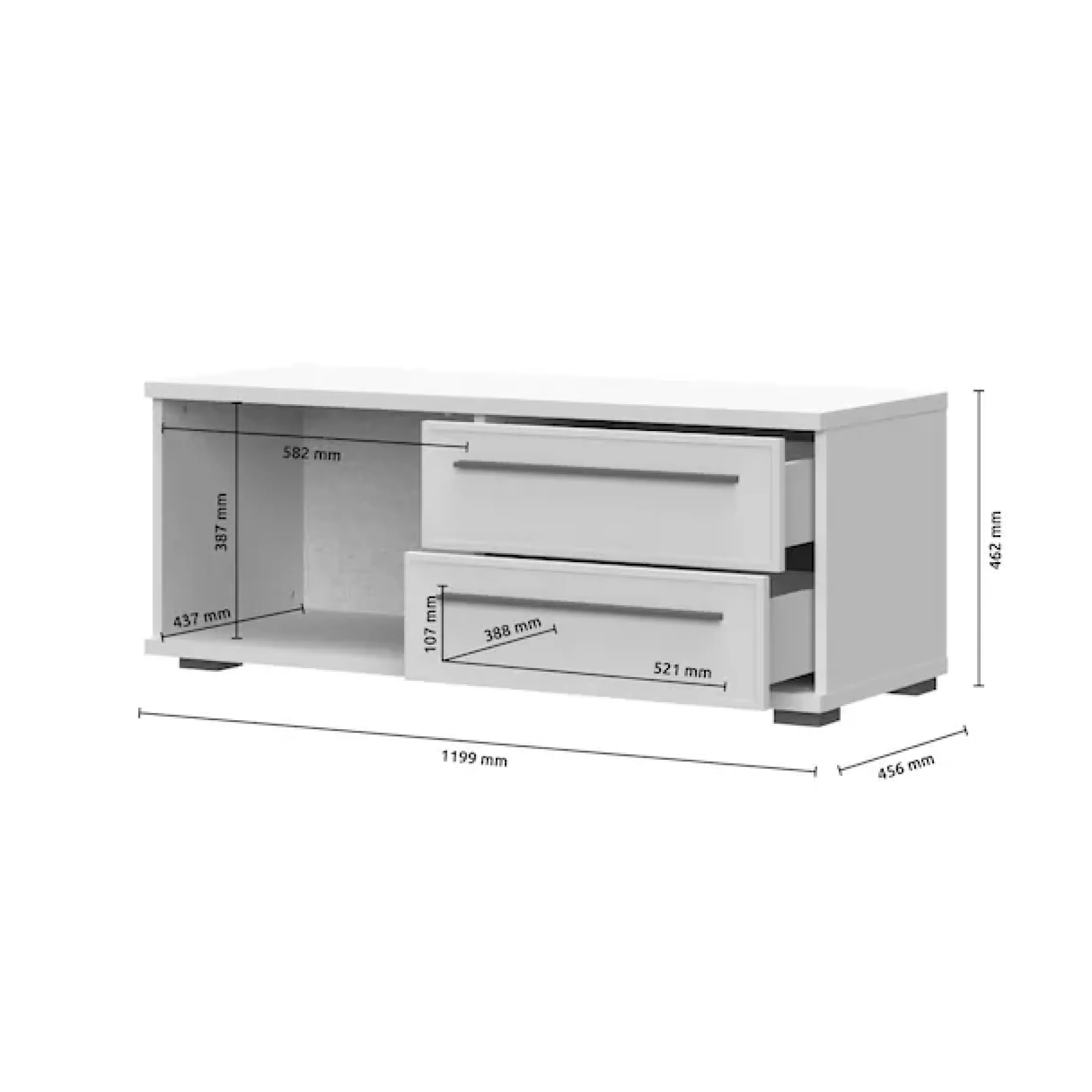 OTTO home TV-Board »Opera TV-Lowboard, TV-Kommode, TV-Schrank, TV-Unterschrank, TV-Möbel« UV lackiert, Soft Close Funktion, Höhenverstellbare Füße