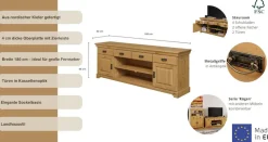 OTTO home TV-Board »Rügen« zertifiziertes Massivholz, Breite 180 cm, im Landhausstil