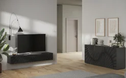 OTTO home TV-Board »Snake, Schwebe-Lowboard, TV-Schrank, Media-Board, Breite 180 cm« mit Siebdruck-Front, 1 Klappe, wandhängend, stilvoll & funktional