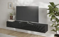 OTTO home TV-Board »Snake, Schwebe-Lowboard, TV-Schrank, Media-Board, Breite 210 cm« mit Siebdruck-Front, 1 Klappe, wandhängend, stilvoll & funktional