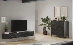 OTTO home TV-Board »Snake, Schwebe-Lowboard, TV-Schrank, Media-Board, Breite 210 cm« mit Siebdruck-Front, 1 Klappe, wandhängend, stilvoll & funktional