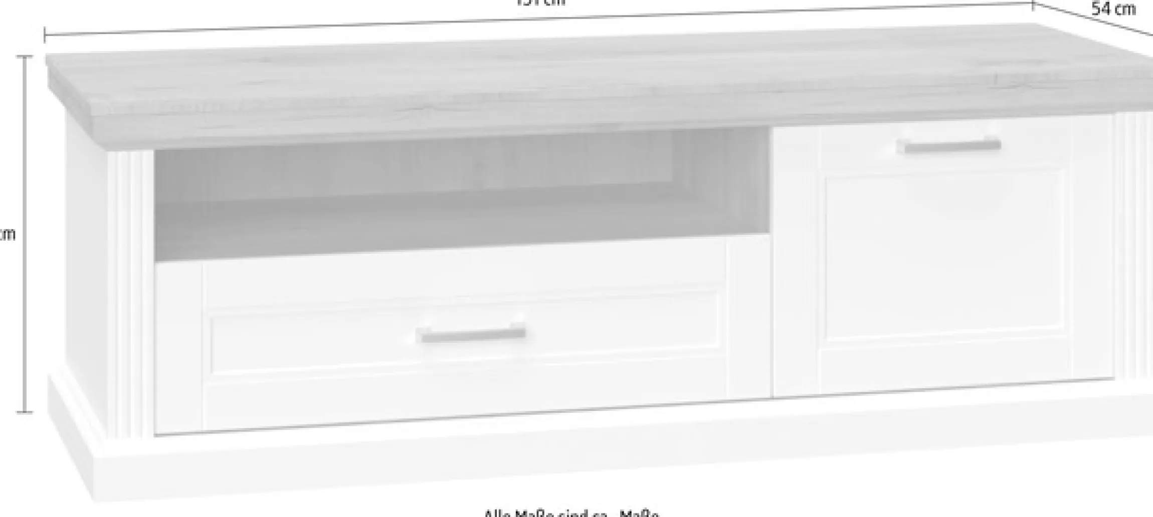 OTTO home TV-Board »Tara« (H/B/T): 52/151/54cm,lackiert mit wasserbasiertem UV-Lack, Fernsehtisch Soft-Close-Funktion