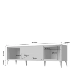 OTTO home TV-Board »Vida« (H/B/T): 58/180/47cm,UV lackiert, hochglänzend, Soft-Close und Push-to-open Funktion