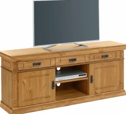 OTTO home TV-Board »Vinales, Sideboard, Kommode, 3 Schubkästen, 4 Fächer« Messinggriffe im Jugendstil, Zierleiste und eleganter Sockel