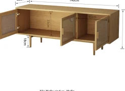 OTTO home TV-Schrank »Lorelia« in moderner Rattan Optik, Lowboard