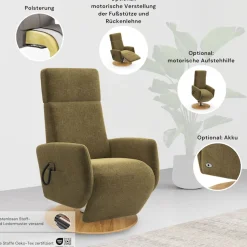 OTTO home TV-Sessel »Rochelle, inkl. Kopfteilverstellung & 360° Drehfunktion« 1 Stk. tlg. TV-Sessel mit Drehfunktion 360 Grad