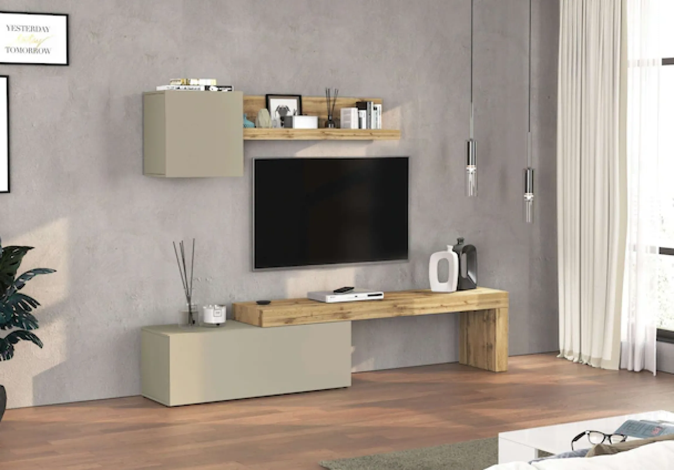 OTTO home TV-Wand »Chronos TV-Set, Wohnwand – Elemente frei platzierbar, Made in Italy« Set, 3-er set, 3 Stk. tlg.