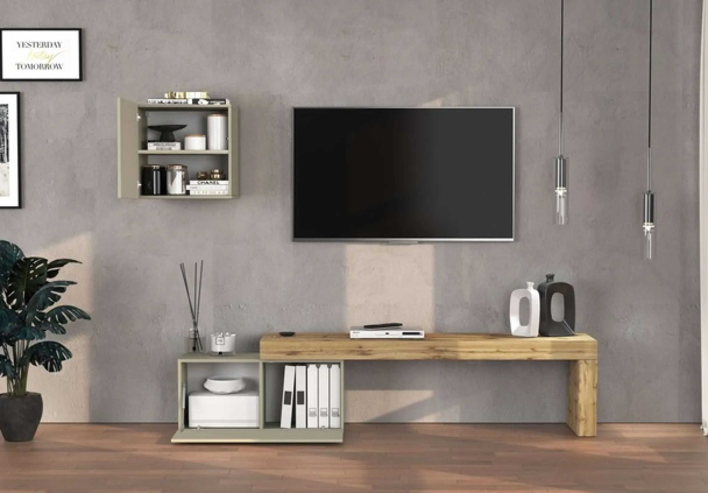 OTTO home TV-Wand »Chronos TV-Set, Wohnwand – Elemente frei platzierbar, Made in Italy« Set, 2-er set, 2 Stk. tlg.