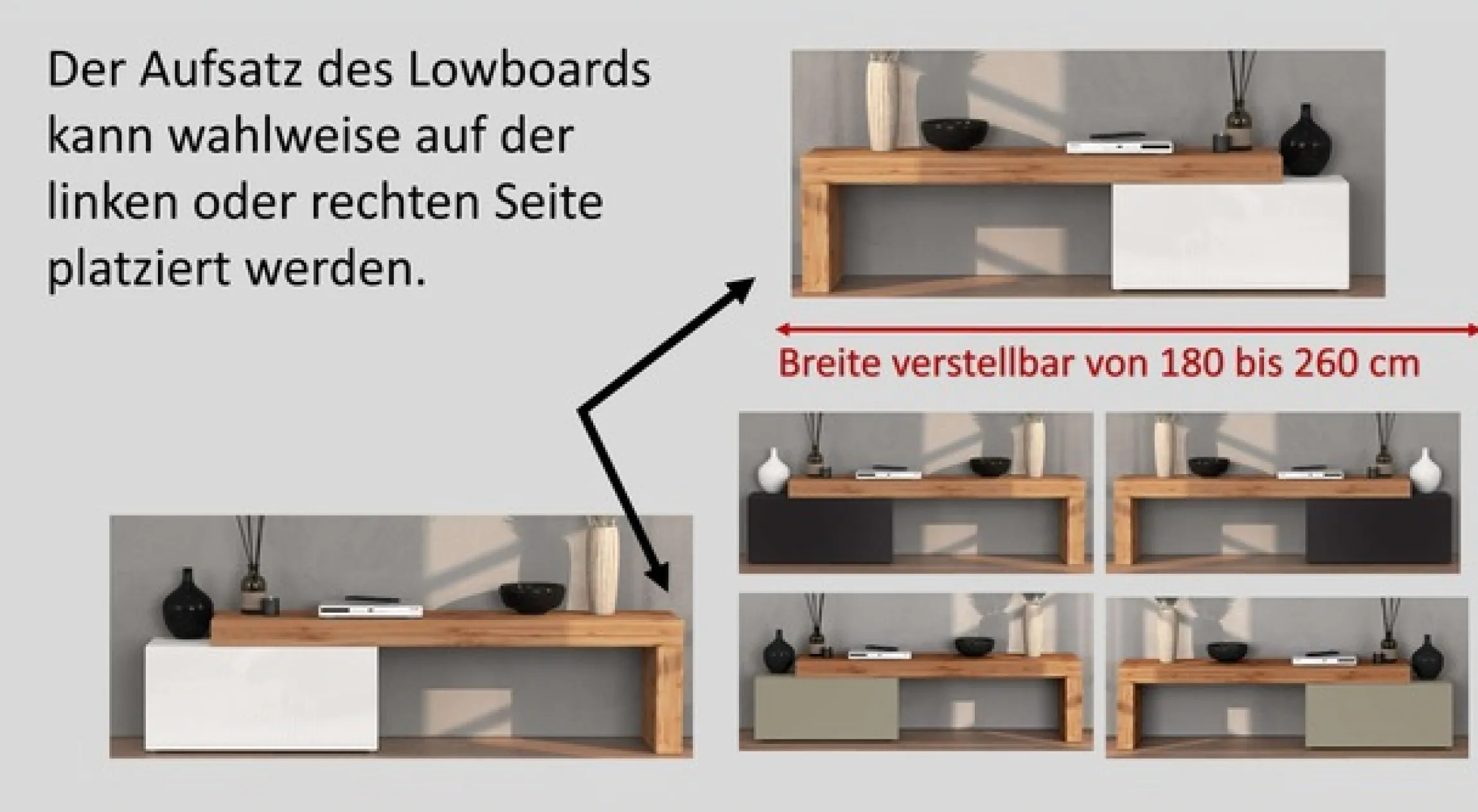OTTO home TV-Wand »Chronos TV-Set, Wohnwand – Elemente frei platzierbar, Made in Italy« Set, 2-er set, 2 Stk. tlg.