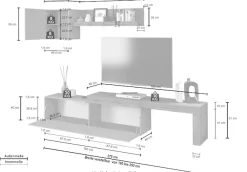OTTO home TV-Wand »Chronos TV-Set, Wohnwand – Elemente frei platzierbar, Made in Italy« Set, 3-er set, 3 Stk. tlg.