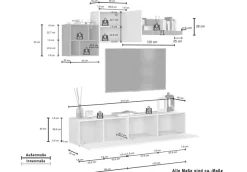 OTTO home TV-Wand »Chronos TV-Set, Wohnwand – Elemente frei platzierbar, Made in Italy« Set, 5-er set, 5 Stk. tlg.