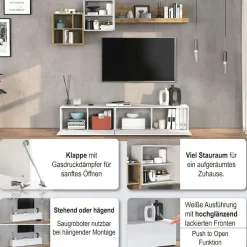 OTTO home TV-Wand »Chronos TV-Set, Wohnwand – Elemente frei platzierbar, Made in Italy« Set, 5-er set, 5 Stk. tlg.