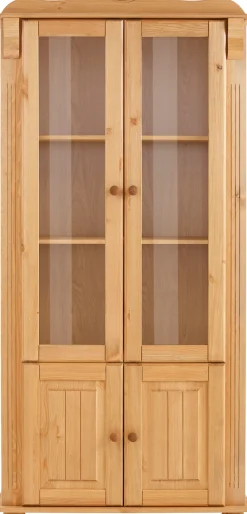 OTTO home Vitrine »Adele« 4-türig, Höhe 185 cm, mit Glaseinsätzen, aus massiver Kiefer, FSC®