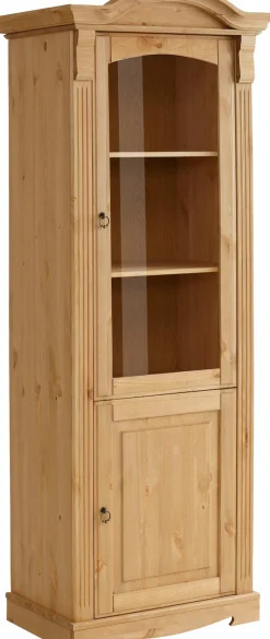 OTTO home Vitrine »Anna« Gesamtmaße (B/T/H): ca. 66/46/188 cm,mit Glastür, Höhe 188 cm, Massivholz, mit Zierfräsungen, FSC®