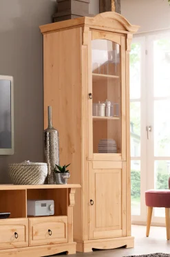 OTTO home Vitrine »Anna« Gesamtmaße (B/T/H): ca. 66/46/188 cm,mit Glastür, Höhe 188 cm, Massivholz, mit Zierfräsungen, FSC®