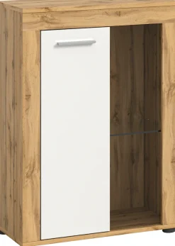 OTTO home Vitrine »AOSTA, Breite 60 cm, stehend / hängend, 1 Tür, 1 Glasboden« in verschiedenen Farbausführungen, individuell kombinierbar,Türanschlag wechselbar, Hängevitrine, Standvitrine, Kommode, Anrichte