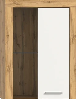 OTTO home Vitrine »AOSTA, Breite 60 cm, stehend / hängend, 1 Tür, 1 Glasboden« in verschiedenen Farbausführungen, individuell kombinierbar,Türanschlag wechselbar, Hängevitrine, Standvitrine, Kommode, Anrichte
