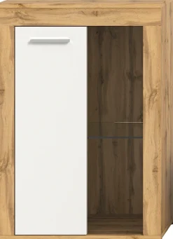 OTTO home Vitrine »AOSTA, Breite 60 cm, stehend / hängend, 1 Tür, 1 Glasboden« in verschiedenen Farbausführungen, individuell kombinierbar,Türanschlag wechselbar, Hängevitrine, Standvitrine, Kommode, Anrichte