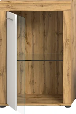 OTTO home Vitrine »AOSTA, Breite 60 cm, stehend / hängend, 1 Tür, 1 Glasboden« in verschiedenen Farbausführungen, individuell kombinierbar,Türanschlag wechselbar, Hängevitrine, Standvitrine, Kommode, Anrichte