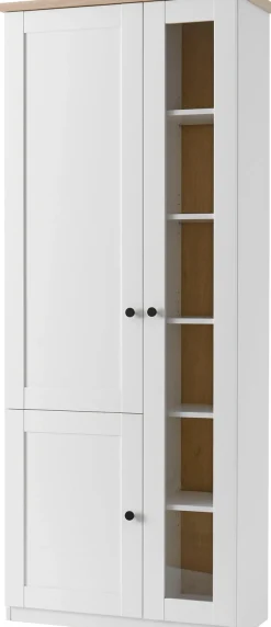 OTTO home Vitrine »Brest, Standvitrine im Landhausstil, Glasvitrine, Vitrinenschrank« schwarze Metallgriffe, ausreichend Stauraum, Glastür, 203 cm hoch