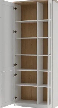 OTTO home Vitrine »Brest, Standvitrine im Landhausstil, Glasvitrine, Vitrinenschrank« schwarze Metallgriffe, ausreichend Stauraum, Glastür, 203 cm hoch