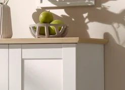 OTTO home Vitrine »Brest, Standvitrine im Landhausstil, Glasvitrine, Vitrinenschrank« schwarze Metallgriffe, ausreichend Stauraum, Glastür, 123 cm hoch