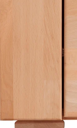 OTTO home Vitrine »DENIS70, Wohnzimmer, viel Stauraum, verstellbaren Einlegeböden, geölt« B/T/H:90/40/190cm, Front Kernbuche massivholz,10 Fächer, Grifflos