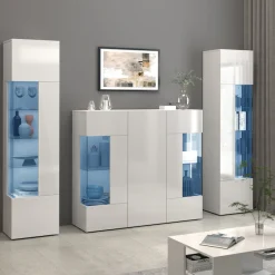 OTTO home Vitrine »Egypt« komplett hochglanz lackiert, 1 Glastür mit 3 Glasböden