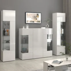 OTTO home Vitrine »Egypt« komplett hochglanz lackiert, 1 Glastür mit 3 Glasböden